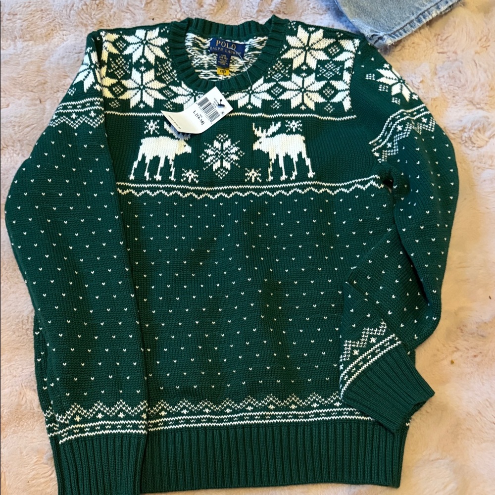 Polo Ralph Lauren
Boys' Reindeer Intarsia Cotton Blend Sweater - Big Kid L(14-16